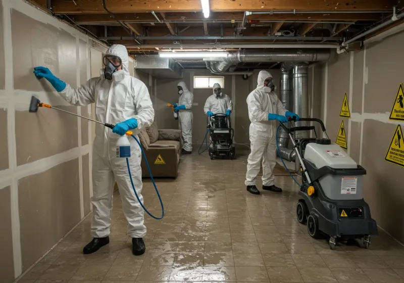 Basement Moisture Removal and Structural Drying process in Rich Hill, MO